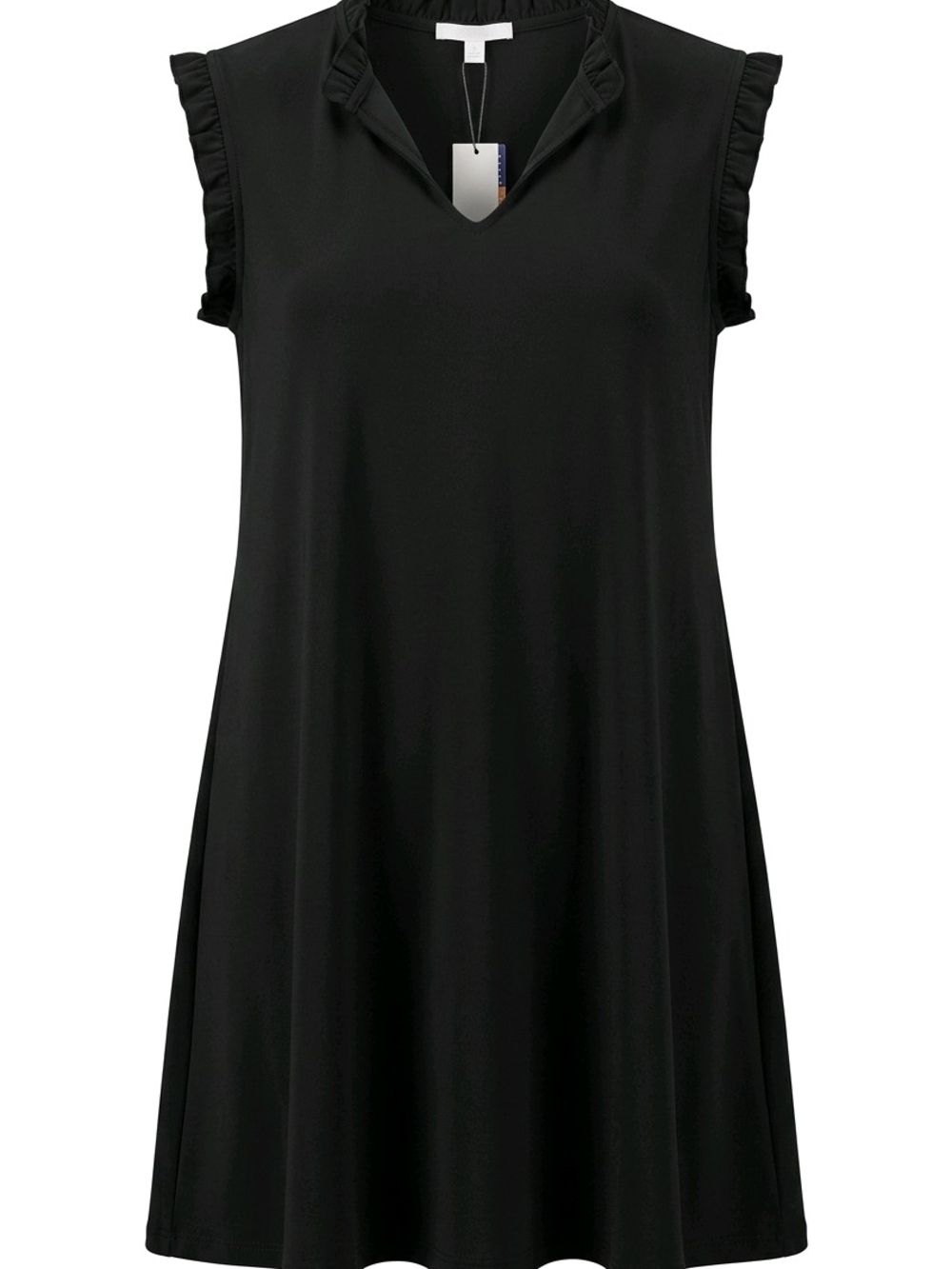 Annalee And Hope Black Ruffle Sleeve V-Neck Women's Top NWT